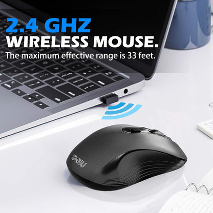 Wireless Mouse, 2.4G 4000DPI Ergonomics Cordless Mouse with USB Receiver, Finger Rest, 5 Adjustable DPI Levels, Mobile USB Mice for Chromebook Notebook Macbook Laptop Computer