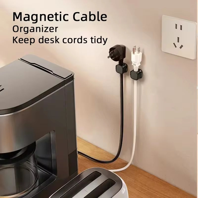 1 6Pcs Magnetic Cable Clips Cable Organiser Adjustable Cord Holder under Desk Organizing Wire Keeper Cable Management Holder