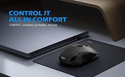 Wireless Mouse, 2.4G 4000DPI Ergonomics Cordless Mouse with USB Receiver, Finger Rest, 5 Adjustable DPI Levels, Mobile USB Mice for Chromebook Notebook Macbook Laptop Computer